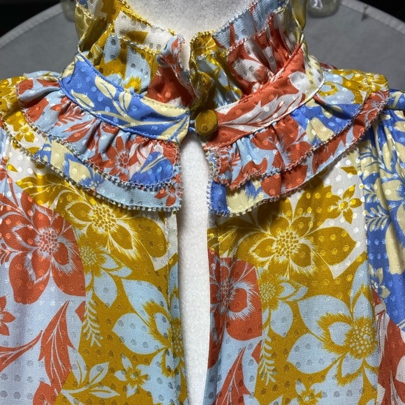 Hunter Bell Silk Blakely Dress In Flower Patchwork - Picture 5 of 11